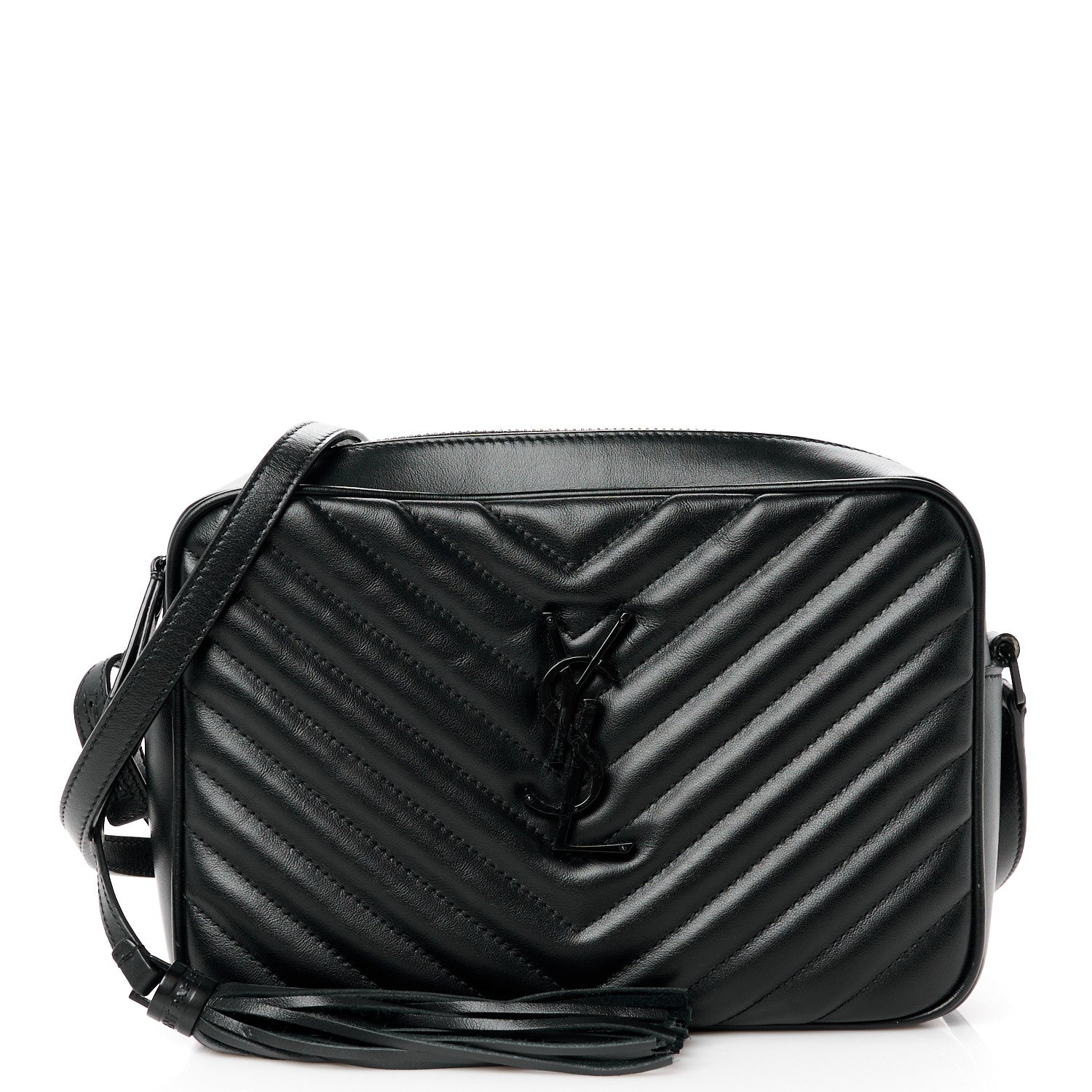 Saint Laurent Calfskin Matelasse Monogram Monochrome Lou Camera Bag Black 1 of 10