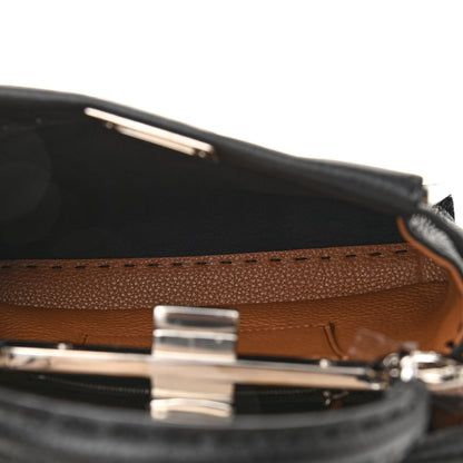 Fendi Cuoio Romano Selleria Bi-Color Mini Peekaboo Iconic Satchel Black Mou 5 of 9