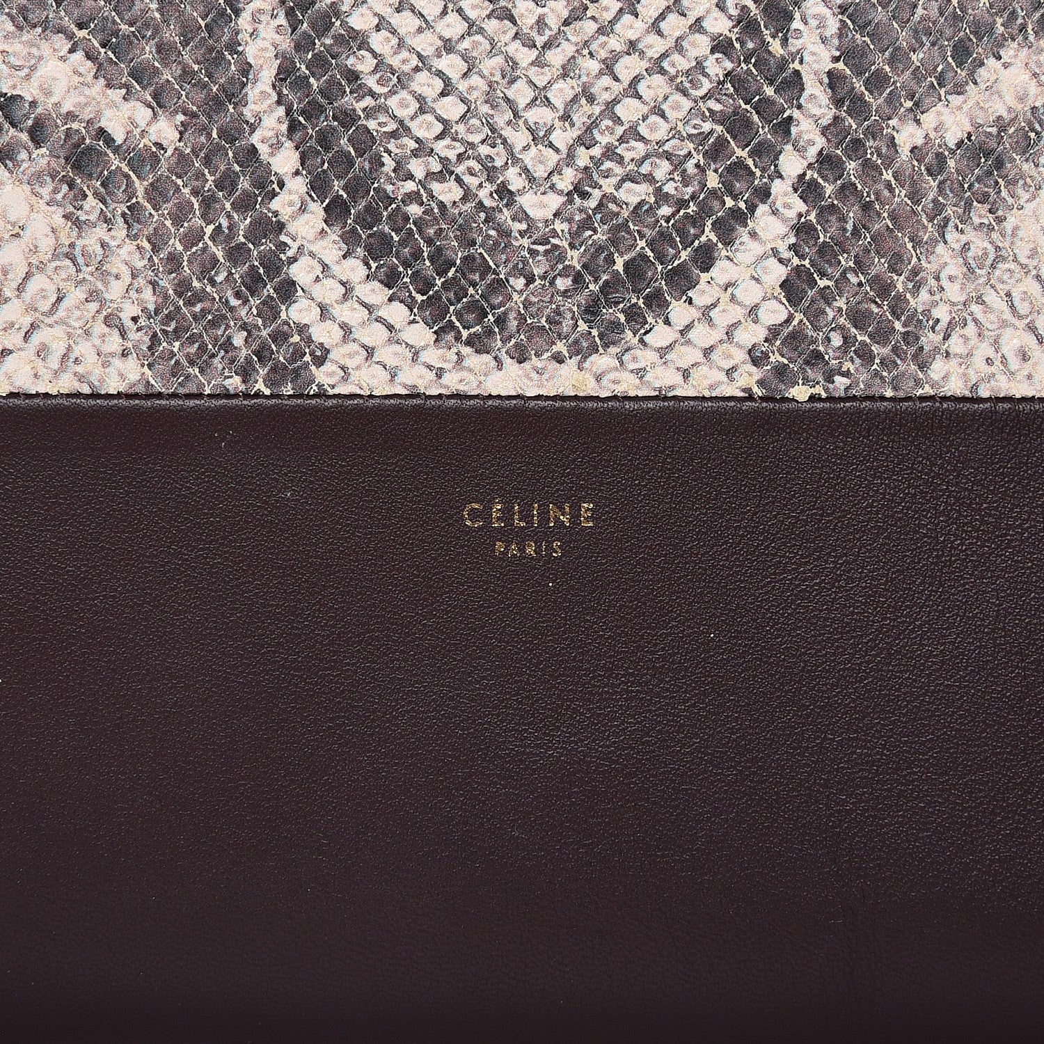 Celine Python Lambskin Solo Clutch Pouch Burgundy 8 of 8