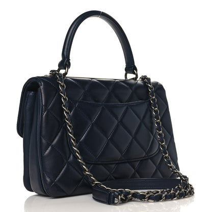 Chanel Lambskin Quilted Small Trendy CC Flap Dual Handle Bag Navy 3 of 8