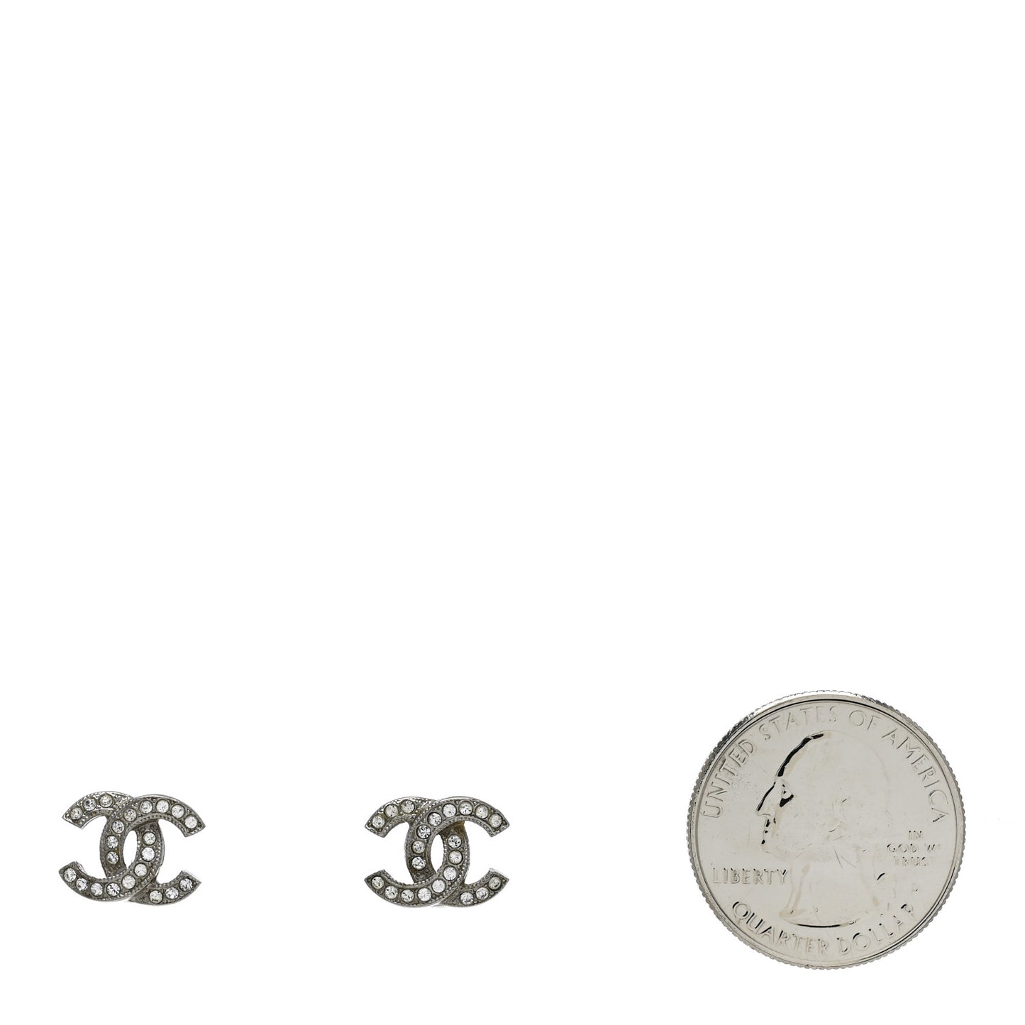 Crystal CC Earrings Silver