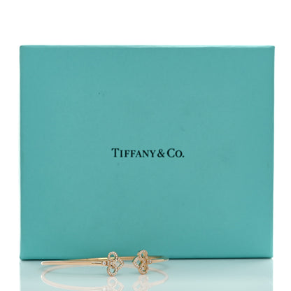 Tiffany 18K Rose Gold Diamond Fleur De Lis Wire Bracelet 4 of 4