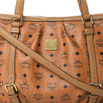 MCM Visetos Medium Essentials Shopper Tote Cognac 9 of 20