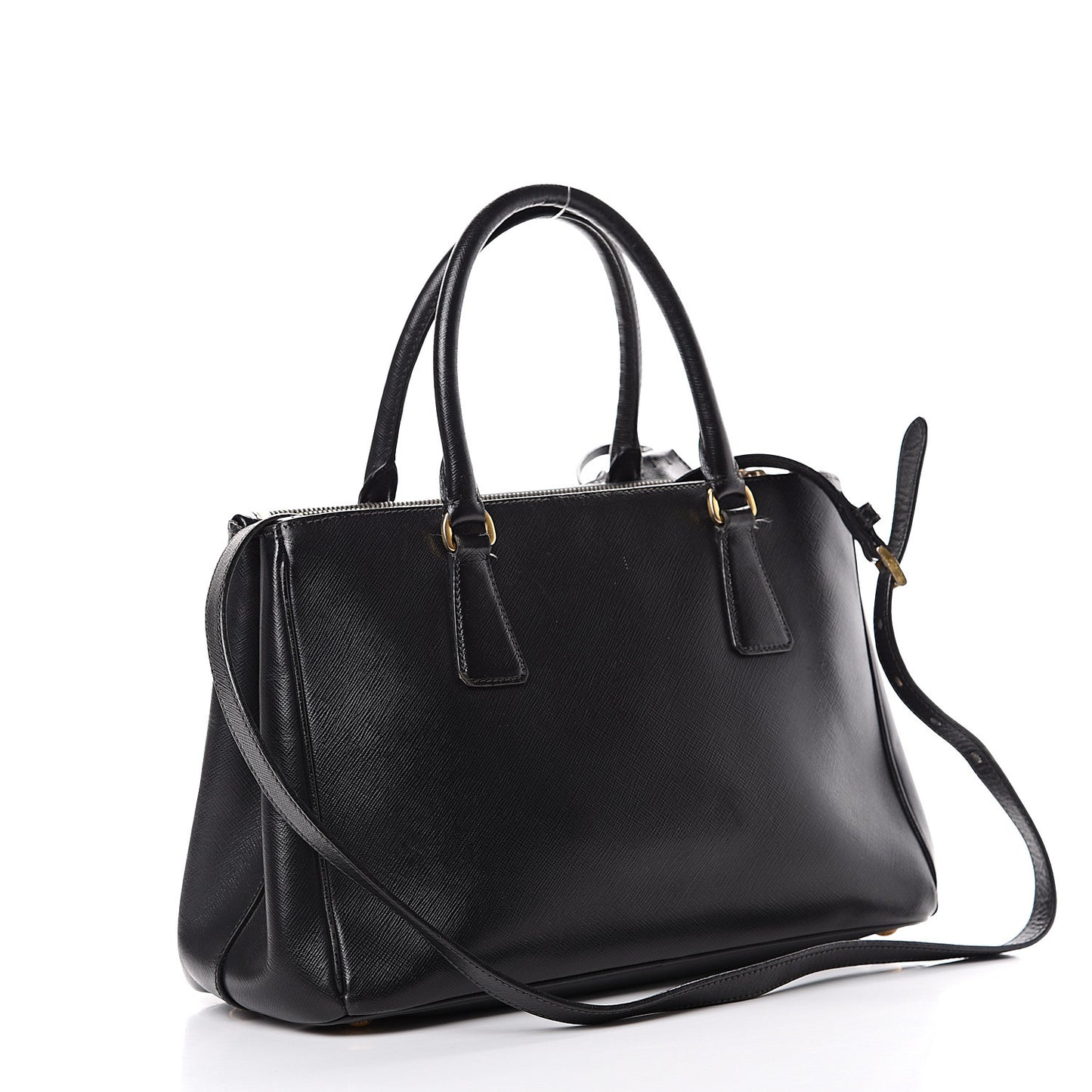 Saffiano Small Galleria Double Zip Tote Black