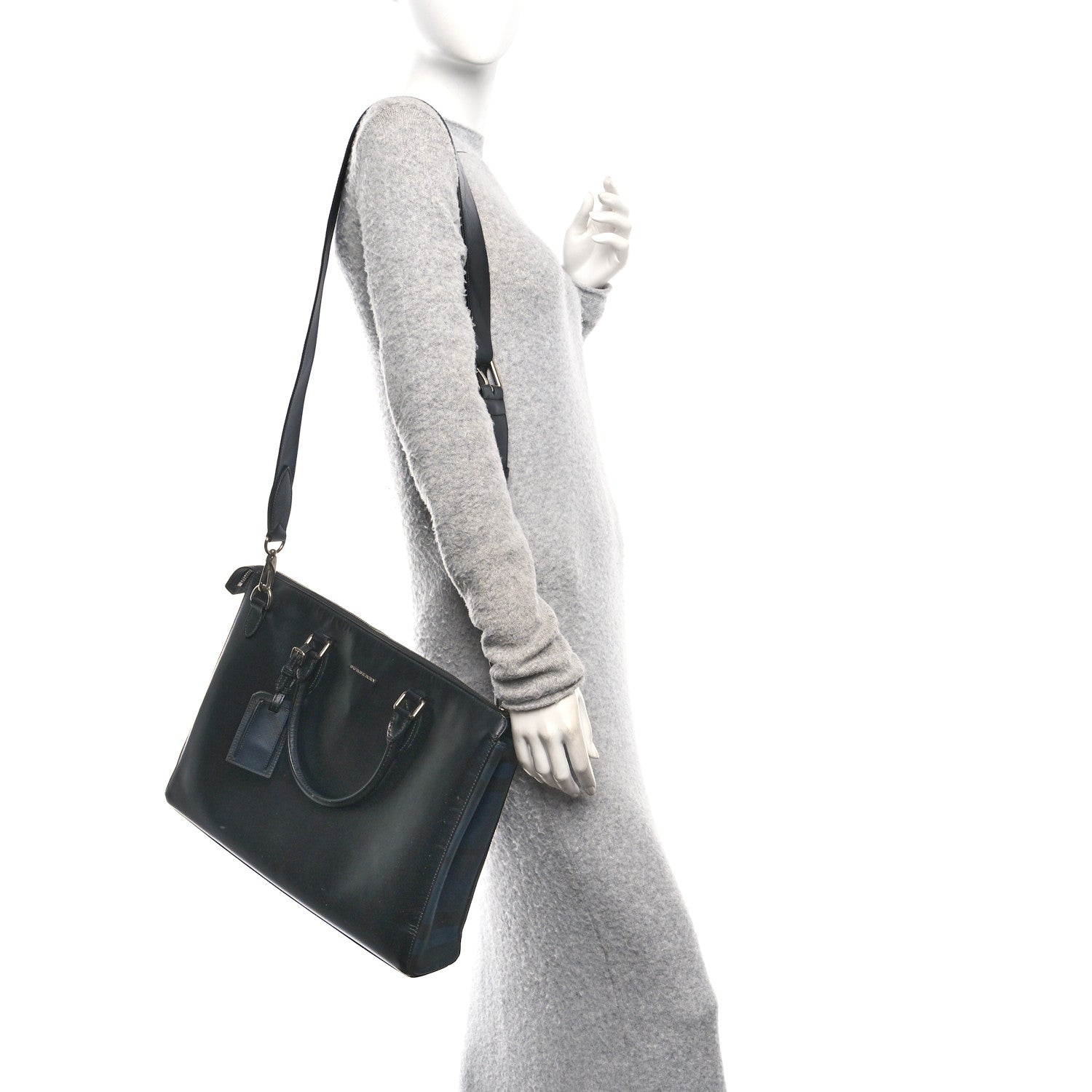 Burberry Textured Calfskin Bermondsey Business Briefcase Black 2 of 9