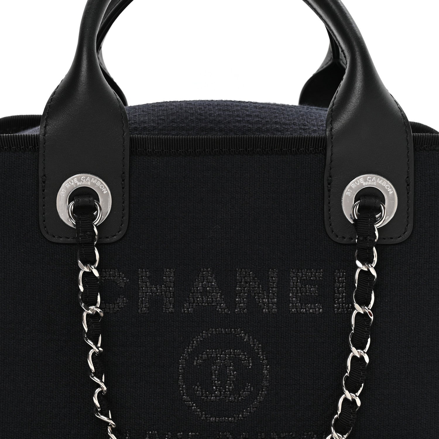 Chanel Mixed Fibers Deauville Bowling Bag Black 8 of 11