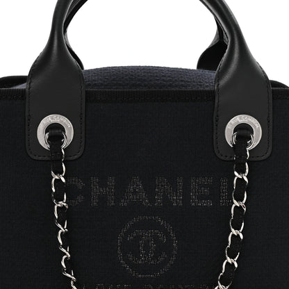 Chanel Mixed Fibers Deauville Bowling Bag Black 8 of 11
