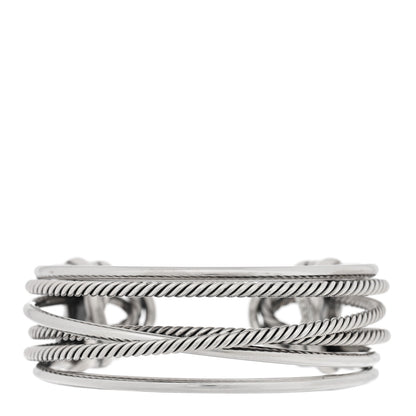 David Yurman Sterling Silver Narrow Crossover Cuff Bracelet 2 of 3