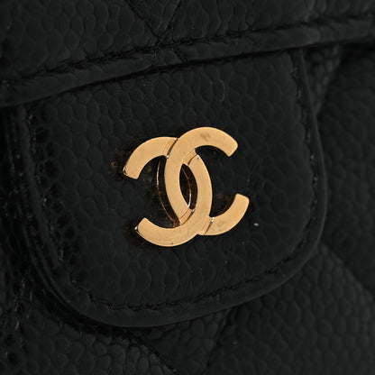 Chanel Caviar Quilted Large Gusset Flap Wallet Black 10 of 12
