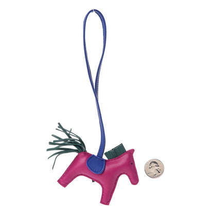 Hermes Milo Lambskin Grigri Rodeo Horse Bag Charm PM Rose Pourpre Bleu Electrique Malachite 2 of 3