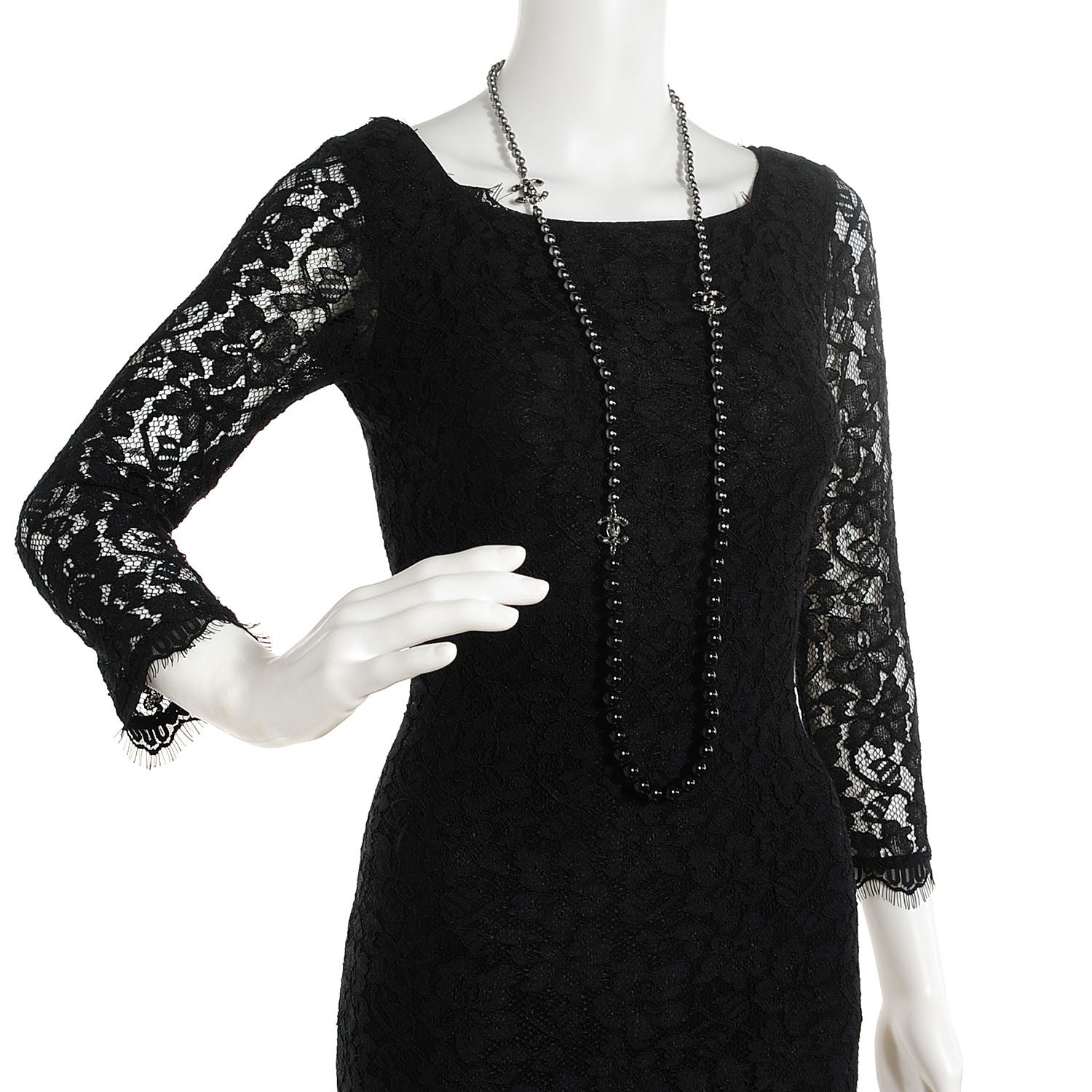 Chanel Ruthenium Beaded Crystal CC Long Necklace Black 2 of 4