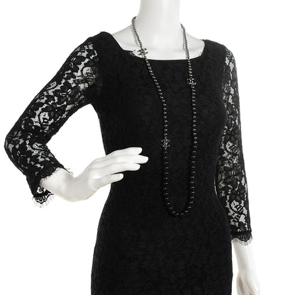 Chanel Ruthenium Beaded Crystal CC Long Necklace Black 2 of 4