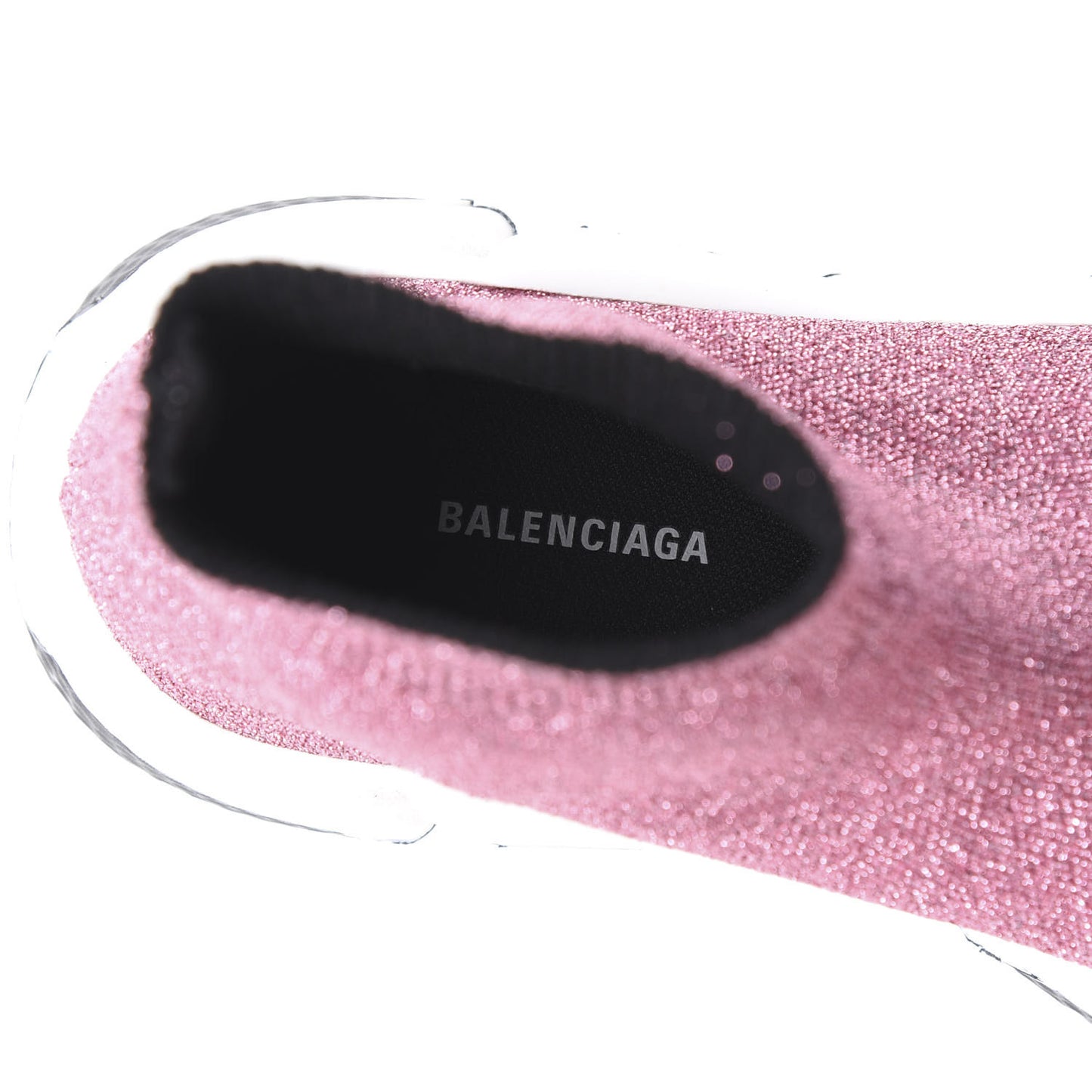 Laminated Knit Bi-Color Sole Womens Speed Sneakers 36 Pink White Black