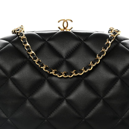 Chanel Lambskin Quilted Clutch With Chain Black 8 of 10