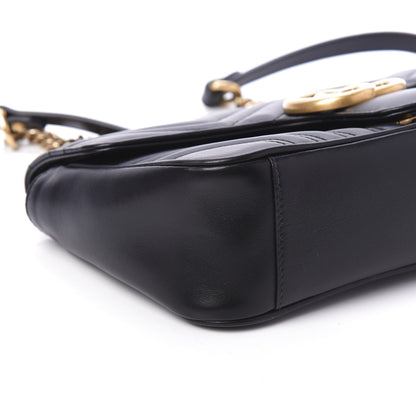Gucci Calfskin Matelasse Small GG Marmont Shoulder Bag Black 7 of 11
