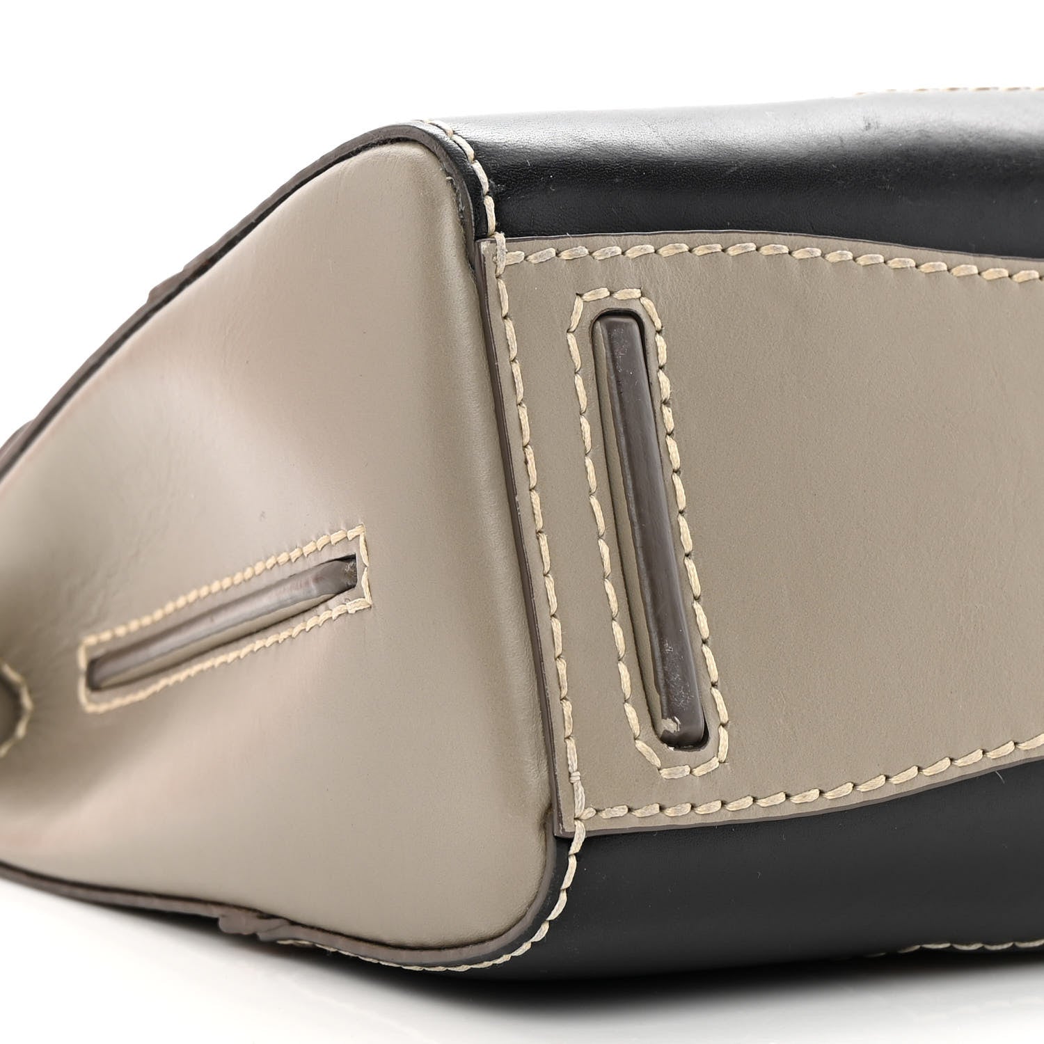 Prada Vitello Tri-Color Medium Sound Top Handle Satchel Grigio Black 8 of 19