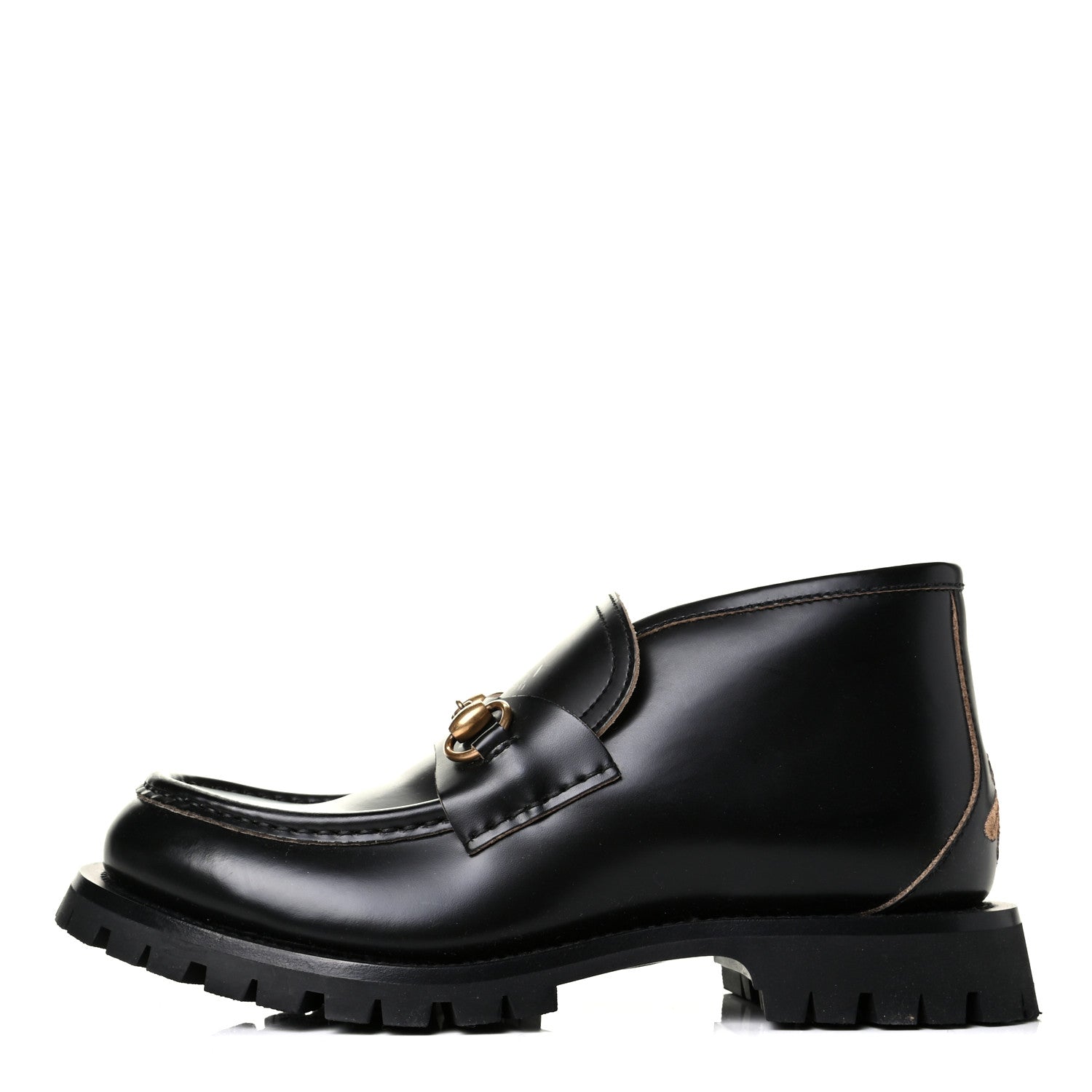 Gucci Cordovan Lux Mens Harald Horsebit Ankle Boots 7 Black 1 of 6