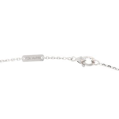 Van Cleef & Arpels 18K White Gold Chalcedony Vintage Alhambra Pendant Necklace 4 of 6