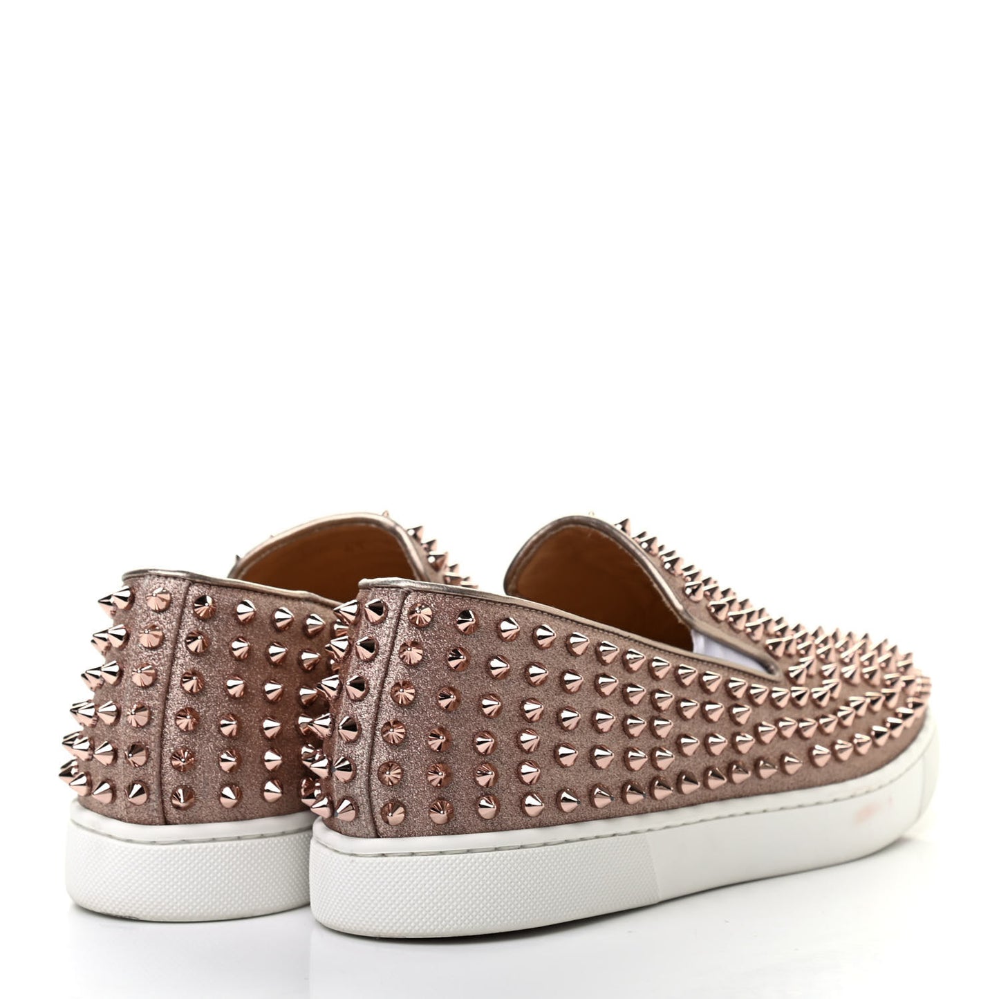 Glitter Spikes Womens Roller Boat Flat 41 Bronze