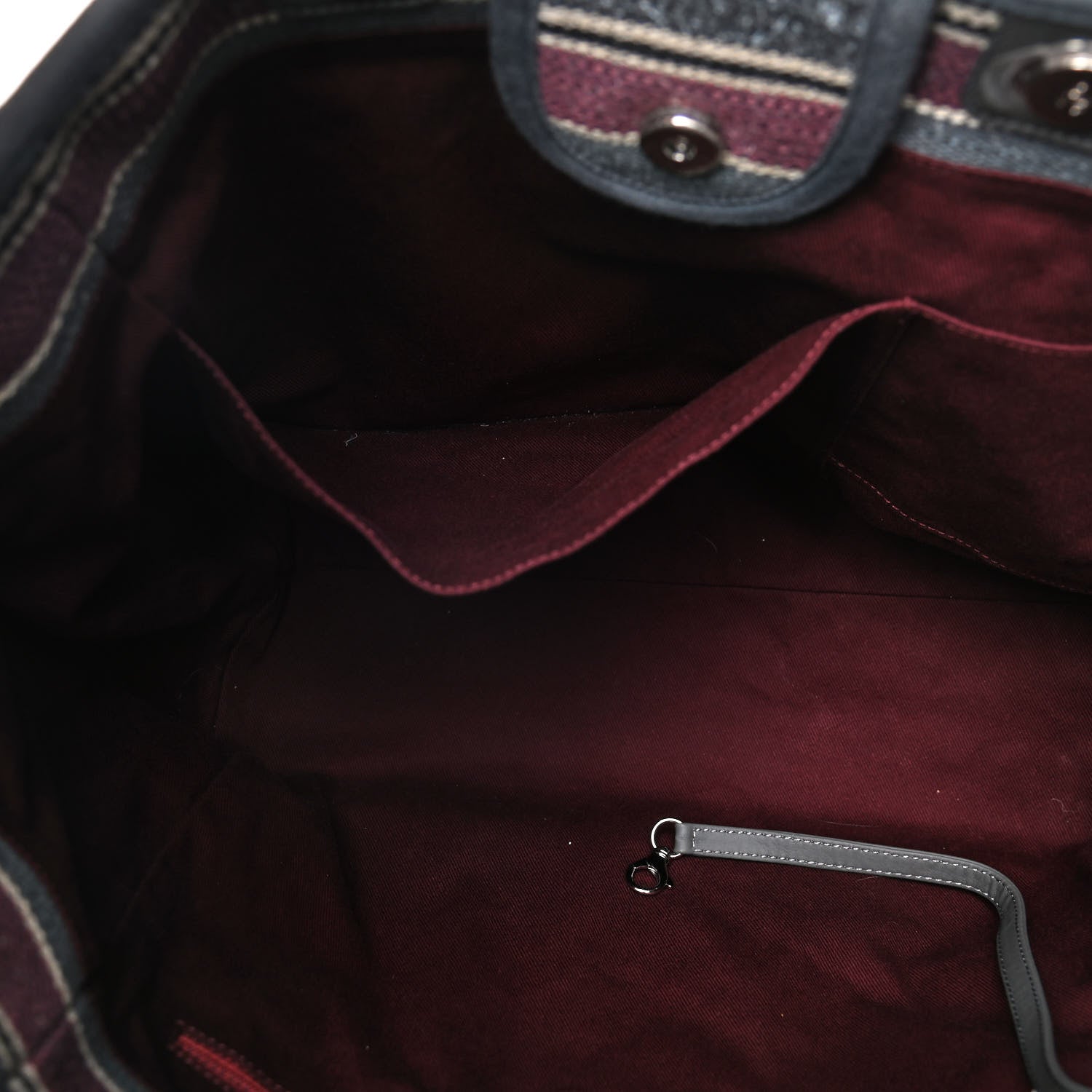 Chanel Striped Canvas Medium Deauville Tote Grey 6 of 21