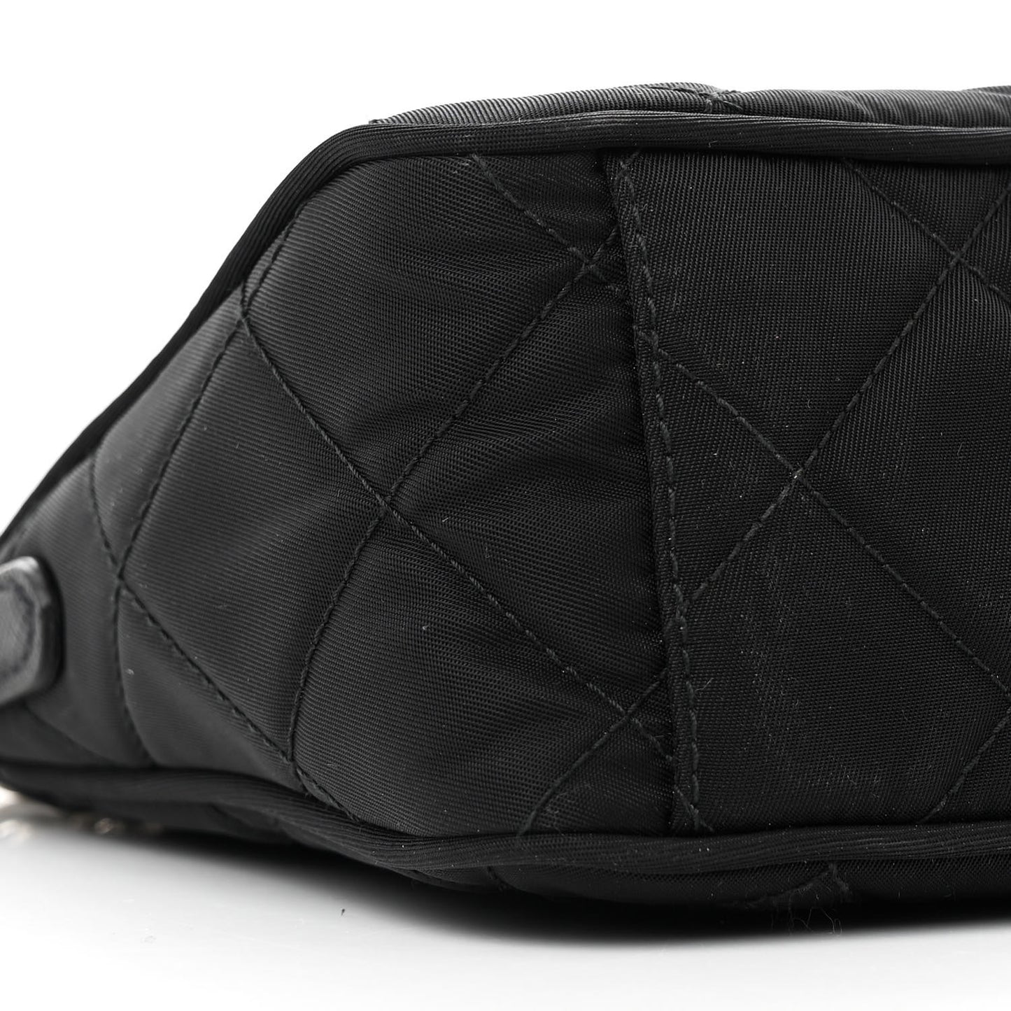 Nylon Tessuto Impuntu Quilted Crossbody Bag Black