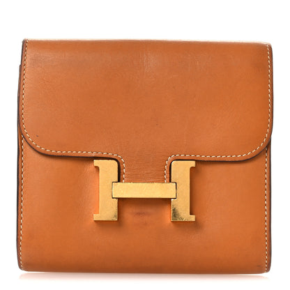 Hermes Barenia Constance Compact Passant Wallet Gold 1 of 10