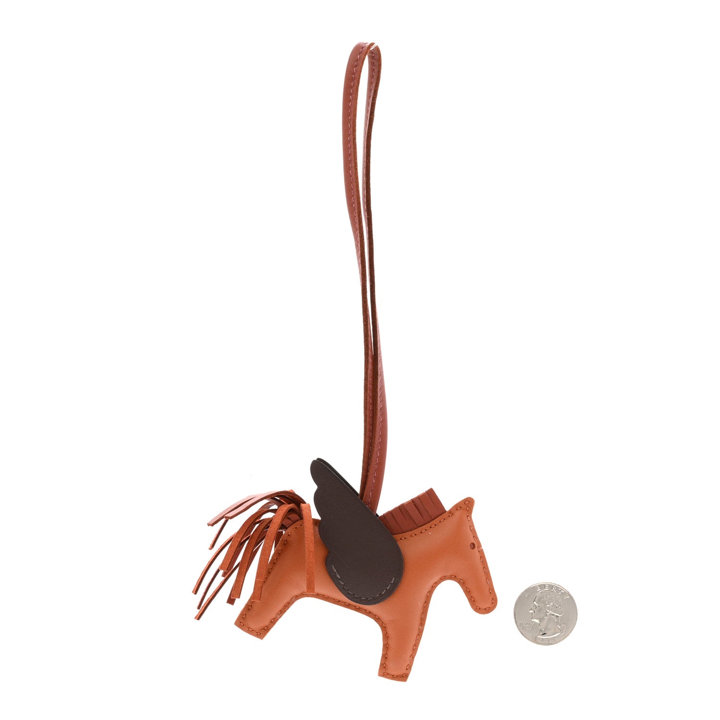 Milo Lambskin Grigri Rodeo Pegase Horse Bag Charm PM Pain D'epice Sienne Moka