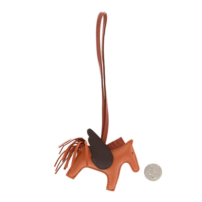 Hermes Milo Lambskin Grigri Rodeo Pegase Horse Bag Charm PM Pain D'epice Sienne Moka 4 of 10