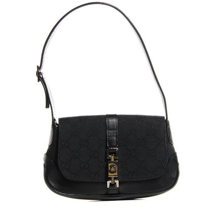 Gucci Monogram Mini Jackie O Hobo Black 1 of 7