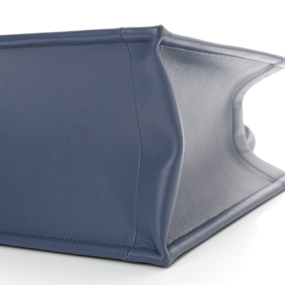 Christian Dior Calfskin Macro Cannage Small Book Tote Denim Blue 10 of 14