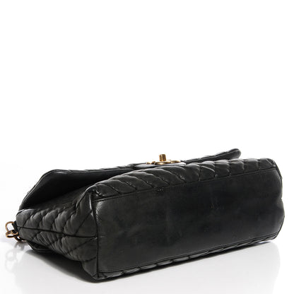Chanel Iridescent Calfskin Surpique Chevron Large Flap Black 4 of 8