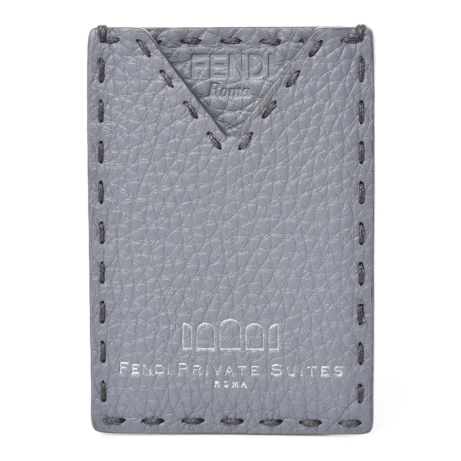 Fendi Calfskin Romano Selleria Private Suites Card Holder Blue 1 of 6