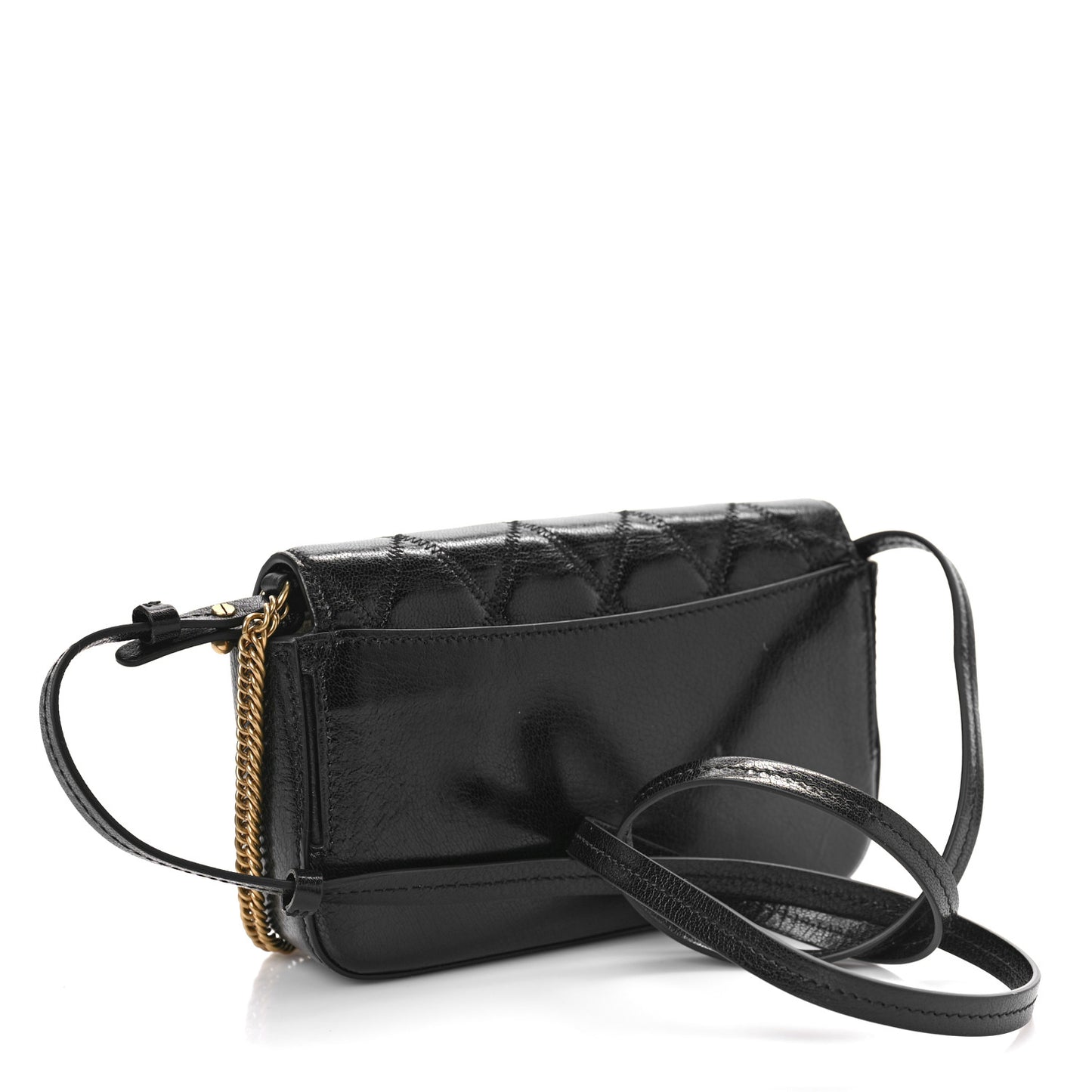 Goatskin Quilted GV3 Mini Pocket Convertible Bag Black