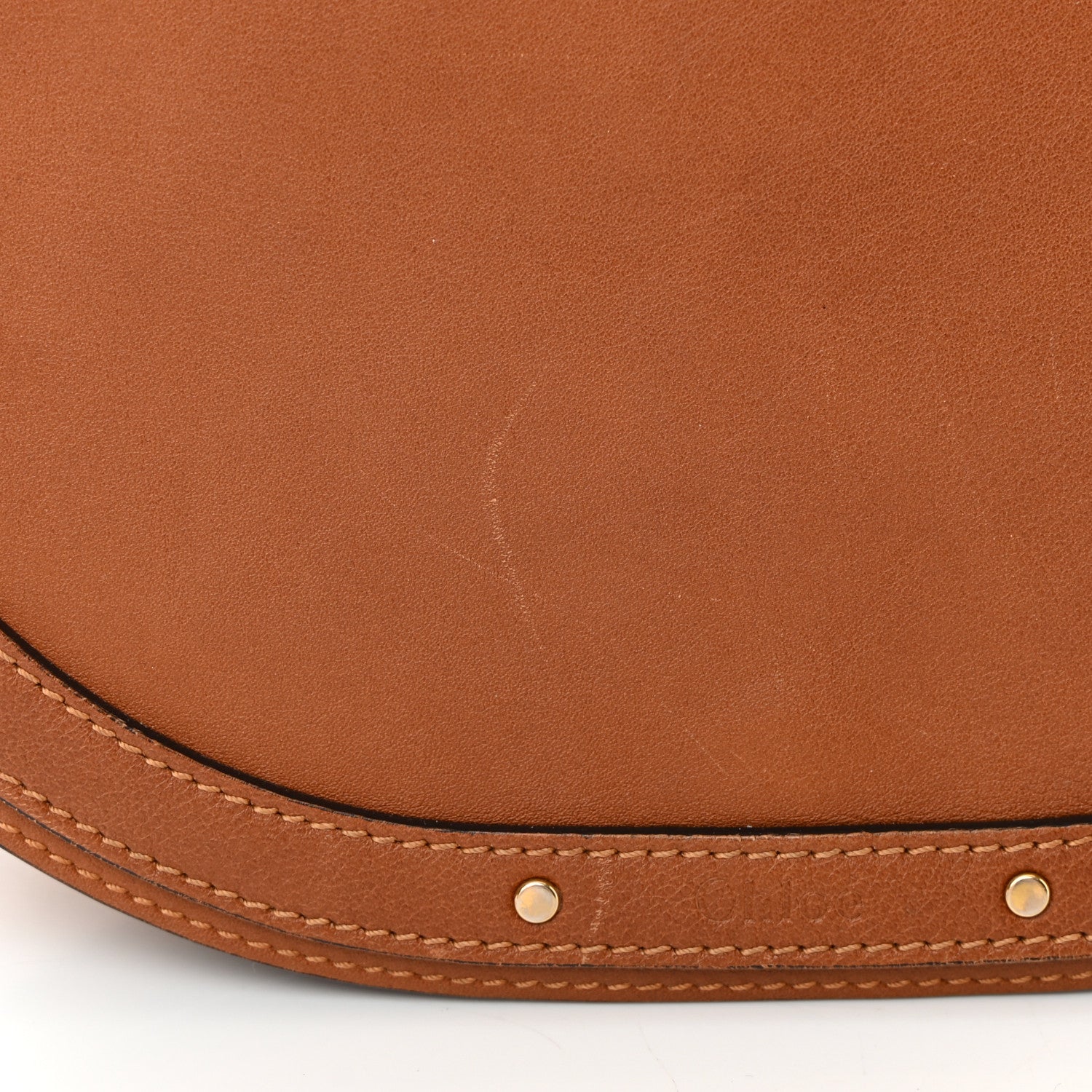 Chloe Calfskin Suede Medium Nile Bracelet Bag Caramel 16 of 19