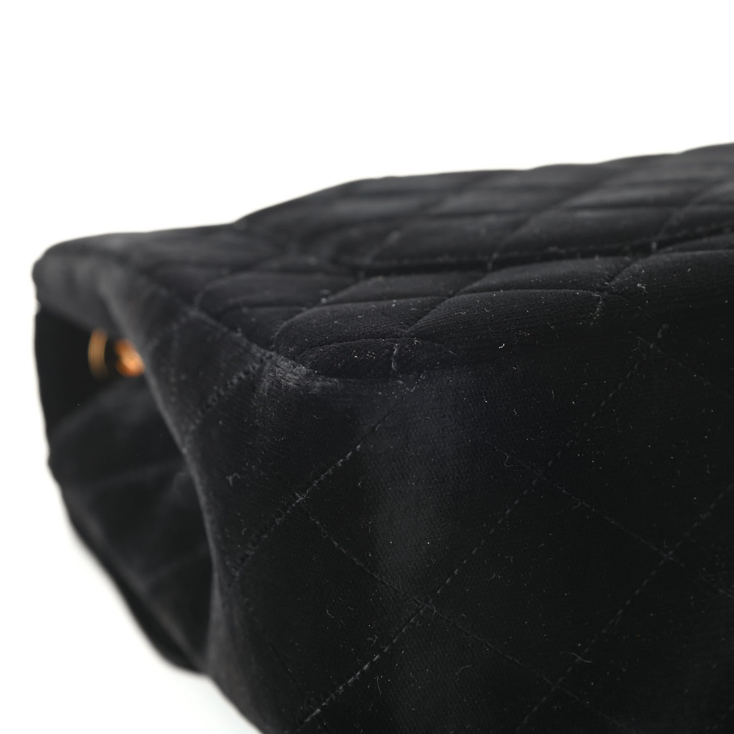 Chanel Velvet Quilted Jumbo Single Flap Black 14 of 20