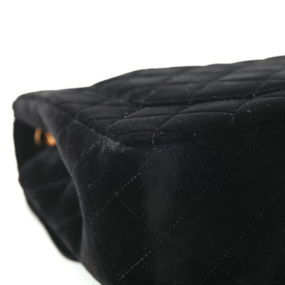 Chanel Velvet Quilted Jumbo Single Flap Black 14 of 20