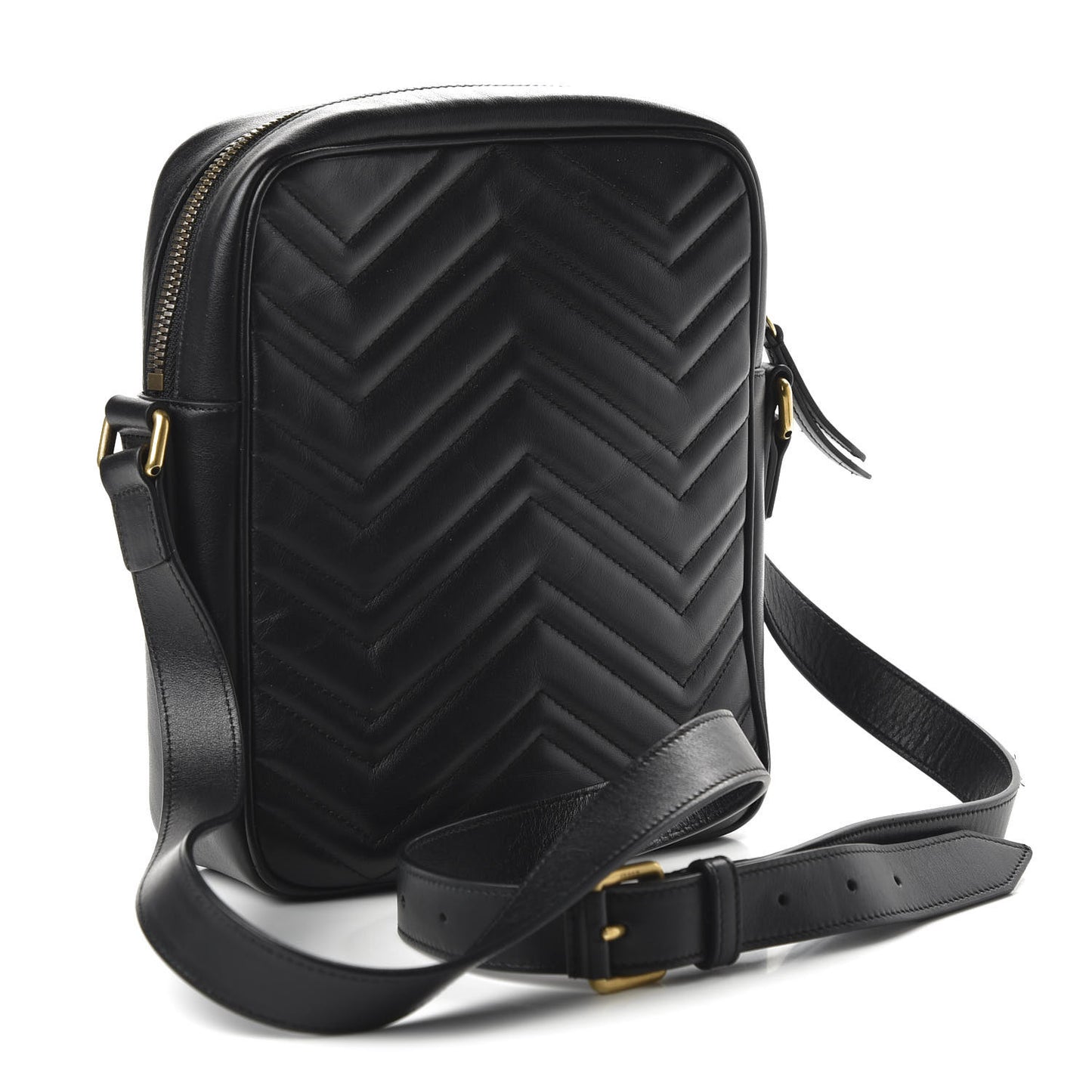 Calfskin Matelasse GG Marmont Travel Bag Black