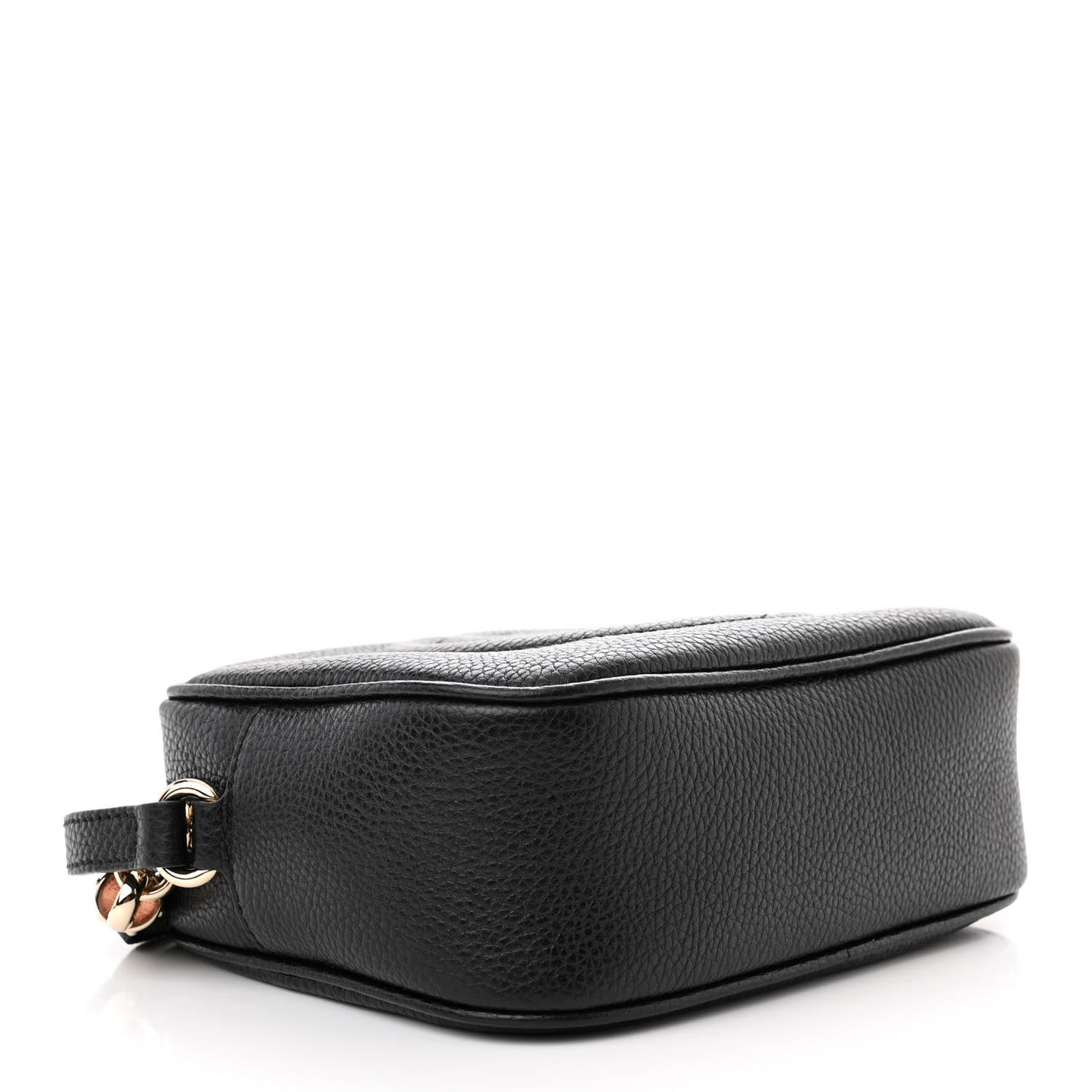 Pebbled Calfskin Small Soho Disco Bag Black