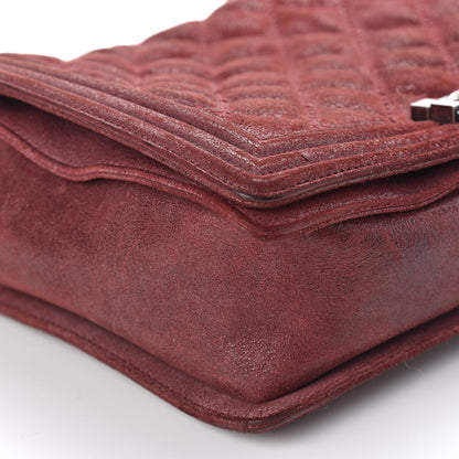 Chanel Iridescent Calfskin Quilted New Medium Gentle Boy Flap Dark Red 8 of 16