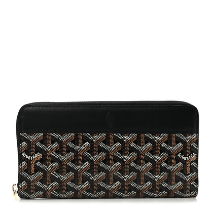 Goyard Goyardine Matignon Zip Around GM Wallet Black 1 of 8