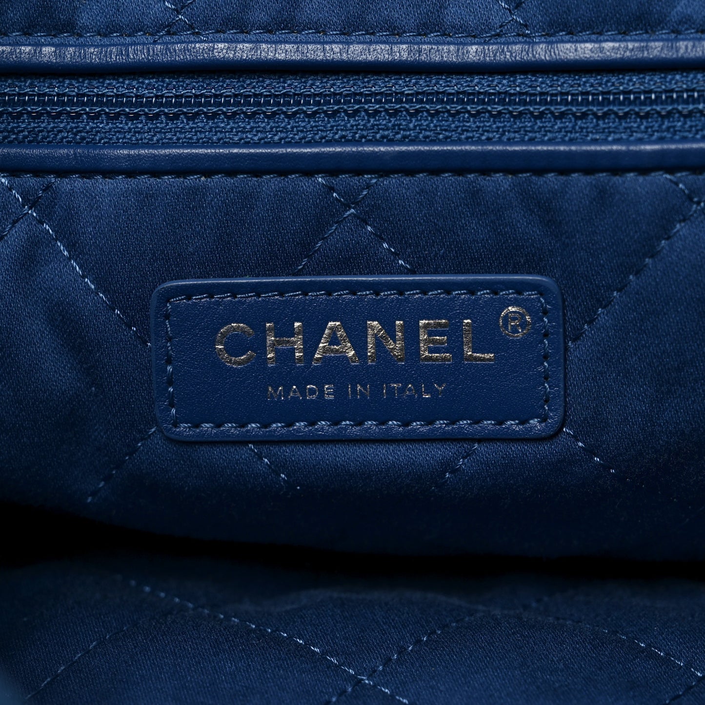 Denim Patchwork Logo Chanel 22 Blue