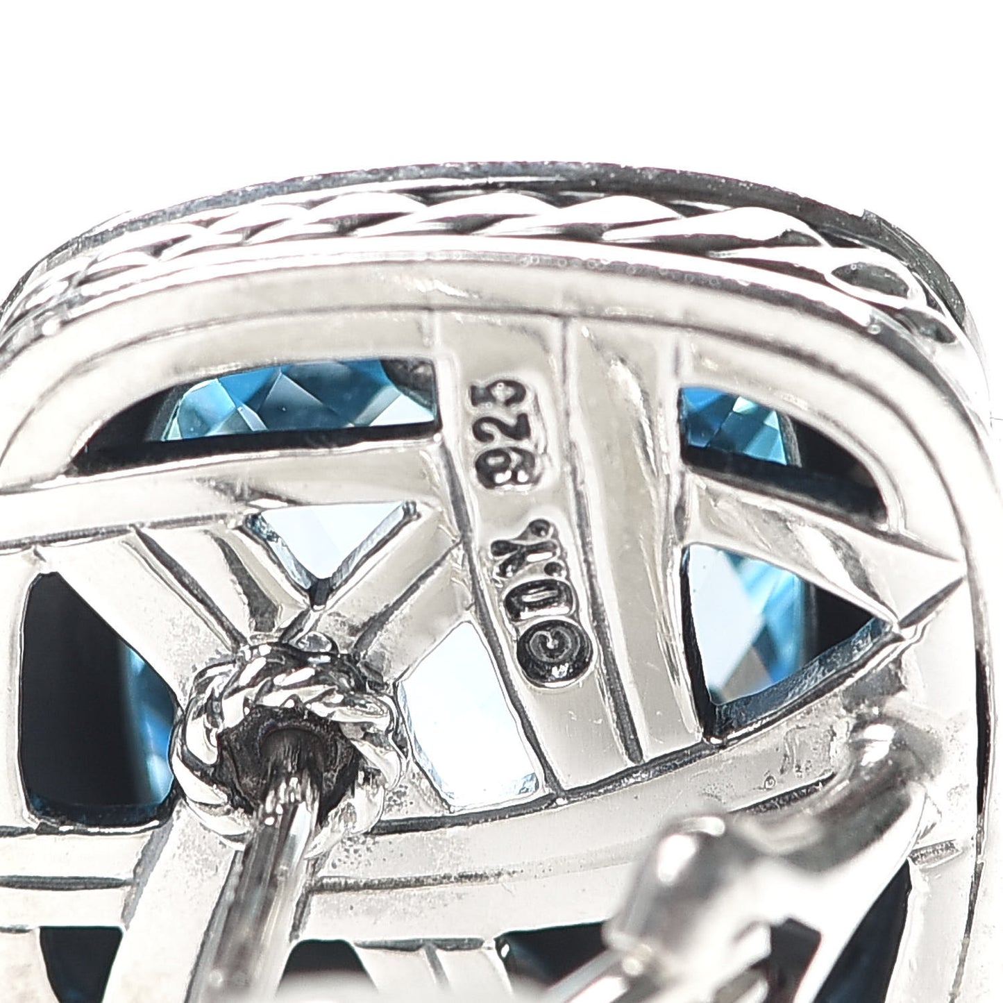 Sterling Silver Blue Topaz 11mm Albion Earrings