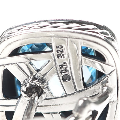 David Yurman Sterling Silver Blue Topaz 11mm Albion Earrings 4 of 4