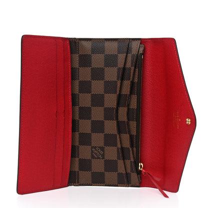 Louis Vuitton Damier Ebene Josephine Wallet Red 5 of 11