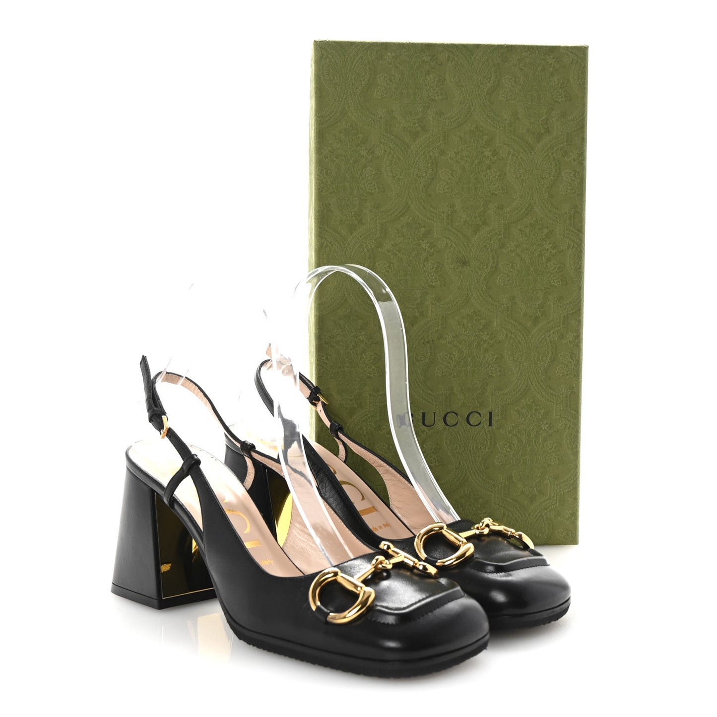 Malaga Kid Horsebit 75mm Slingback Pumps 37.5 Black