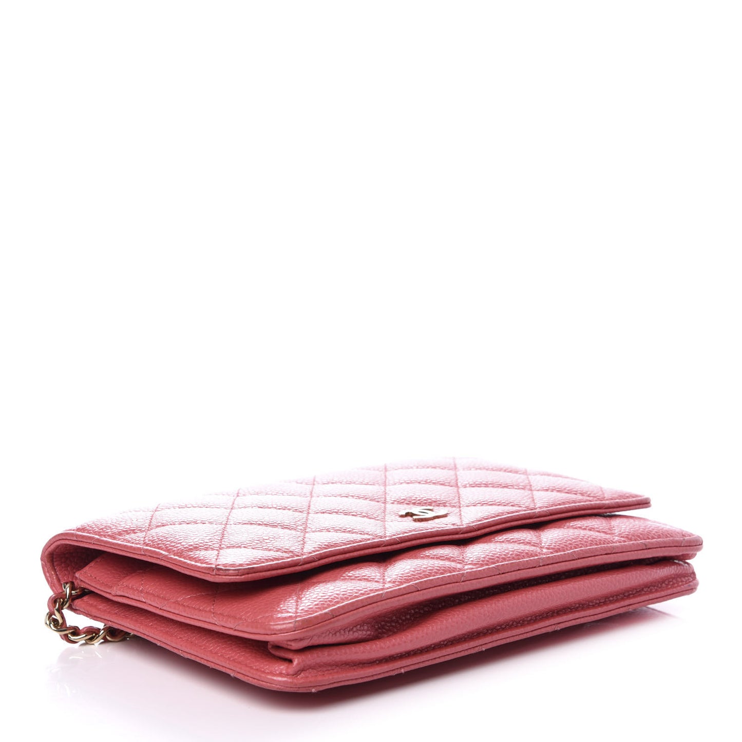 Caviar Quilted Wallet on Chain WOC Pink