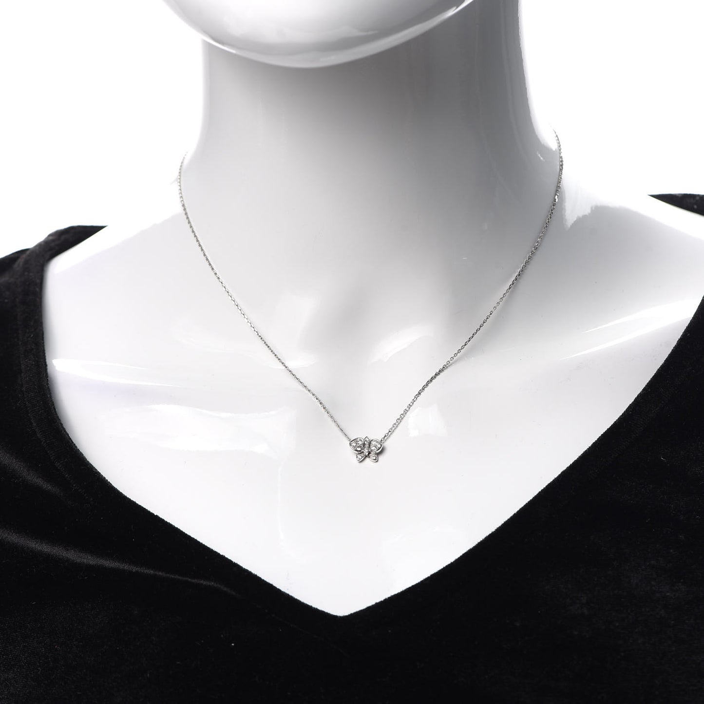18K White Gold Diamond Caresse D'Orchidees Par Cartier Necklace