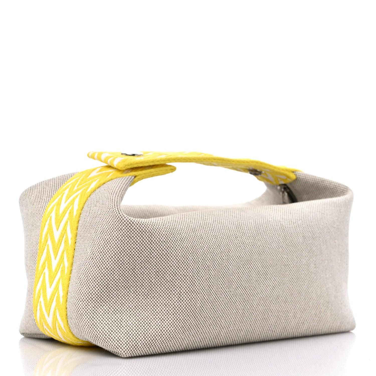 Hermes Canvas Small Bride-A-Brac Pouch Natural Jaune Citron 3 of 8