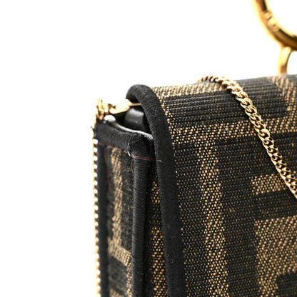 Fendi Fabric Jacquard FF 1974 Nano Baguette Charm Tobacco Moro Black 10 of 10