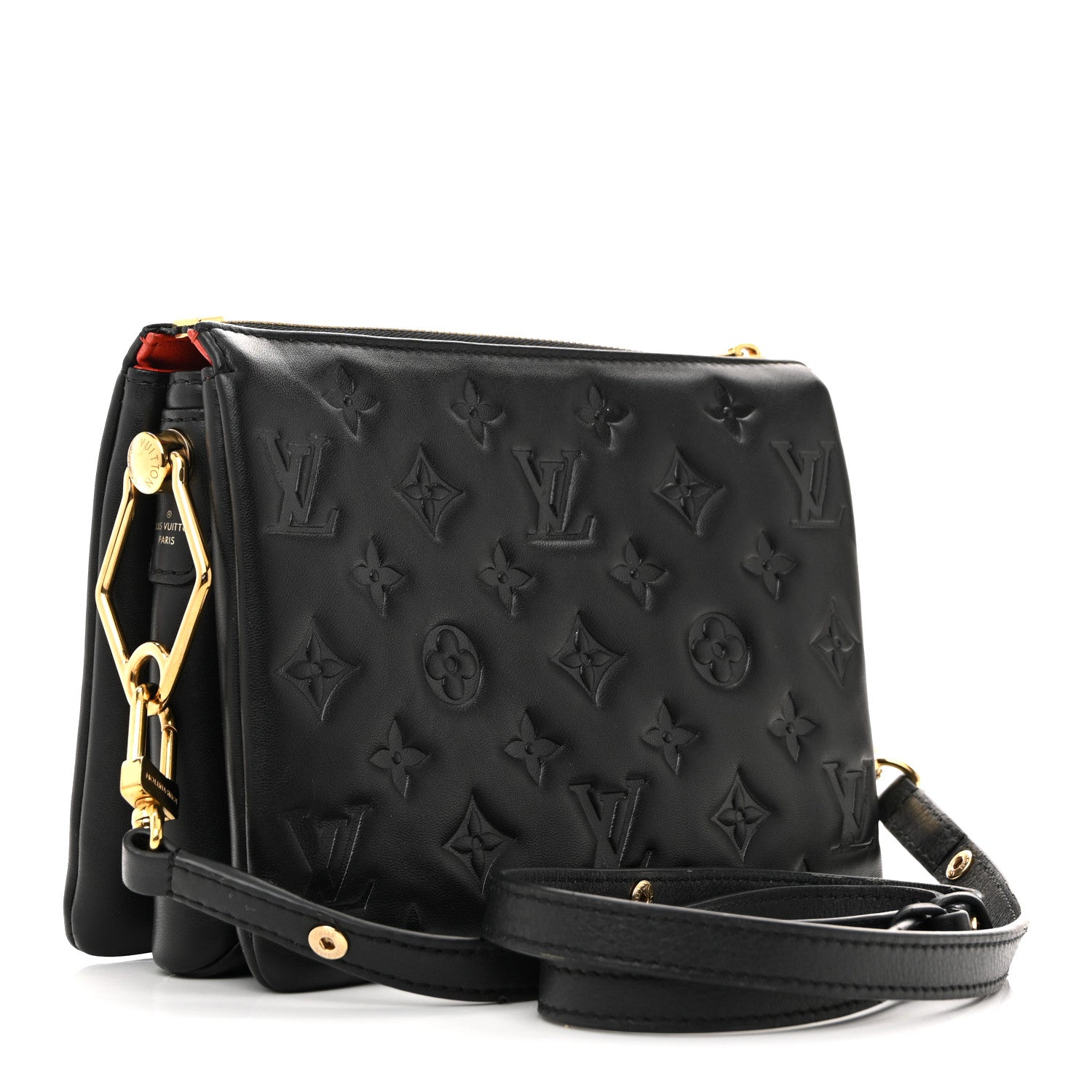 Louis Vuitton Lambskin Embossed Monogram Coussin BB Black 3 of 15